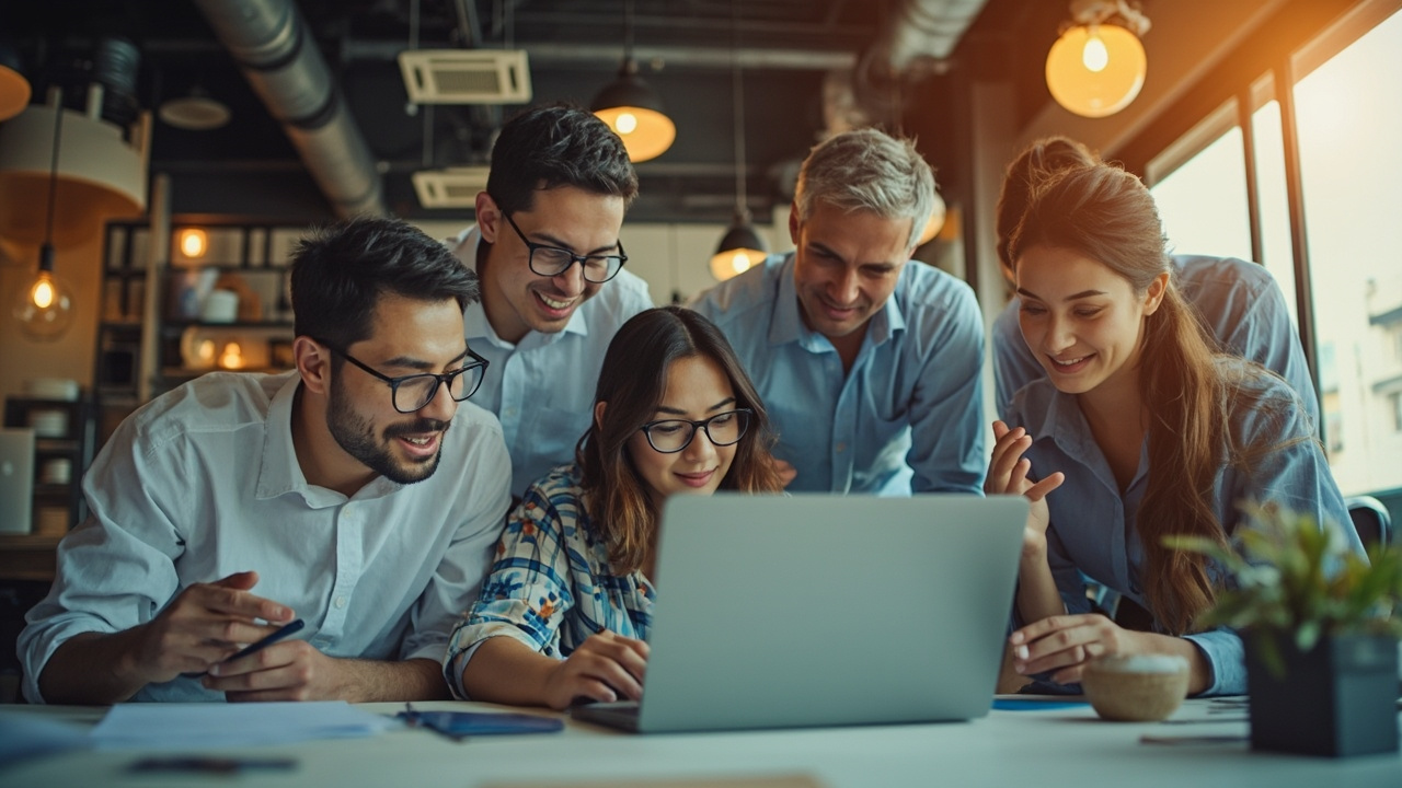 Asian professionals working together in office